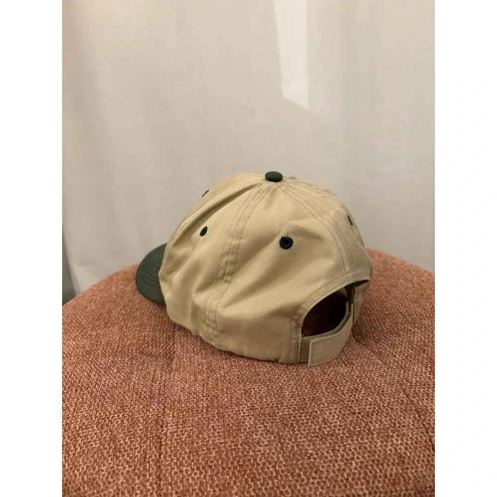Vintage Otto Kingwood CC Golf Hat Tan Green Two Tone Adjustable Cap